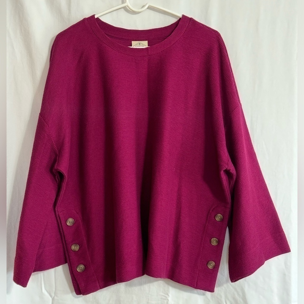 St. John’s Bay Crew Neck Plus Size Sweater in Raspberry. Size OX.
